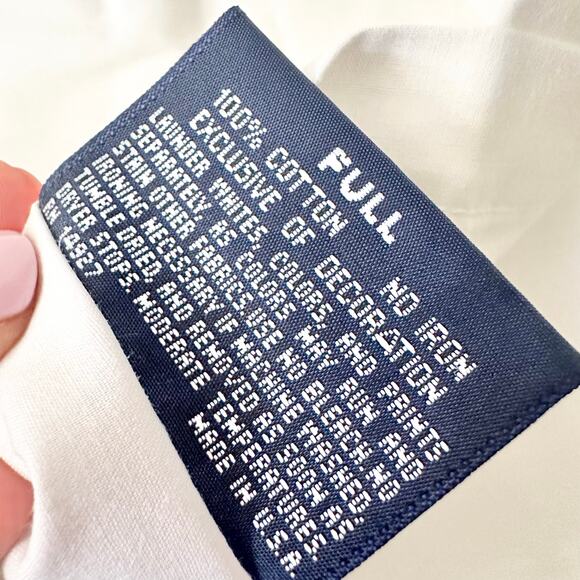 Ralph Lauren Vtg Brady White Red Tartan Plaid Stripe Cotton Full Flat Top Sheet - Picture 5 of 5